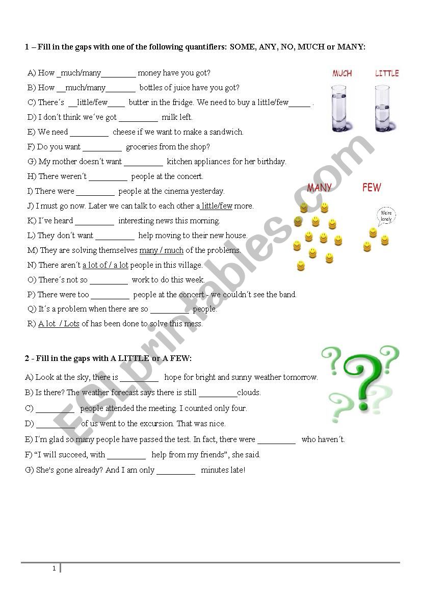 Quantifiers worksheet