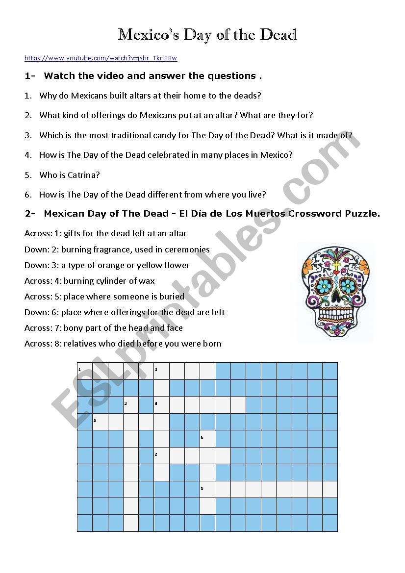 Mexicos day of the dead worksheet