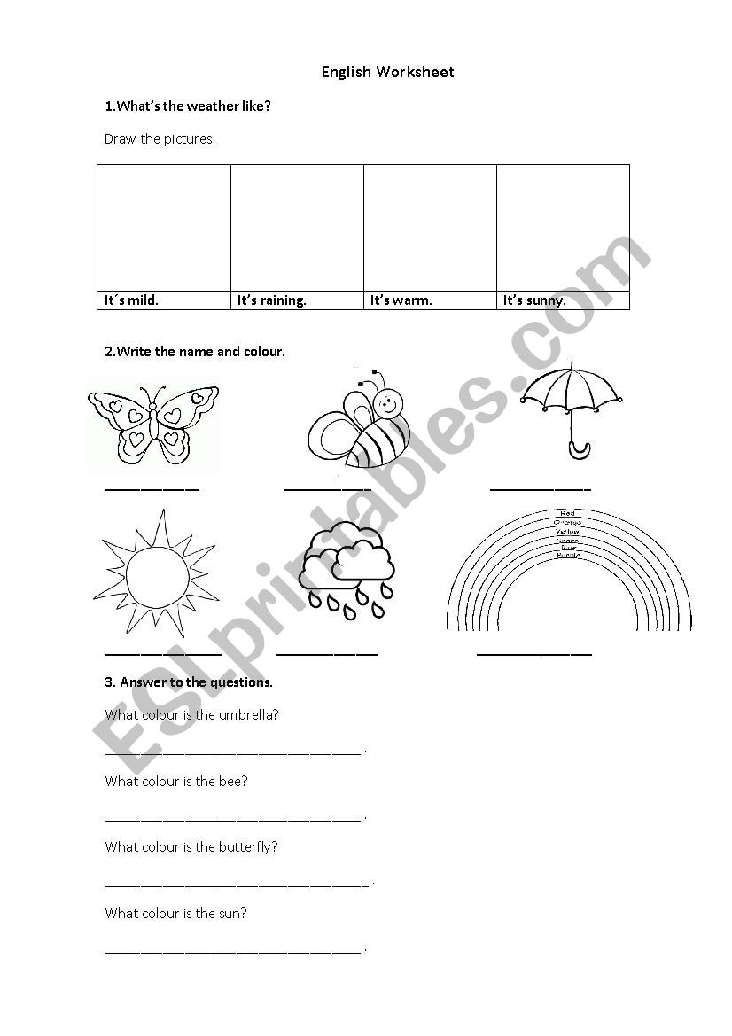 Spring activities worksheet