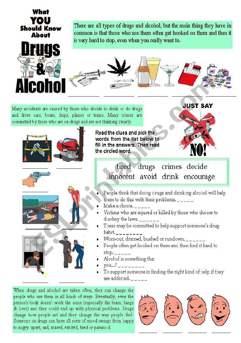 What do you need to know about drugs and alcohol ESL