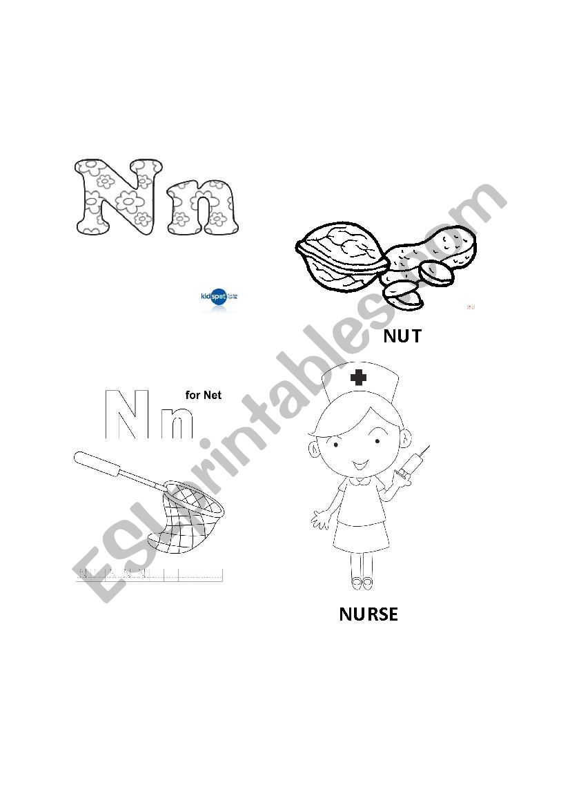 LETTER N worksheet