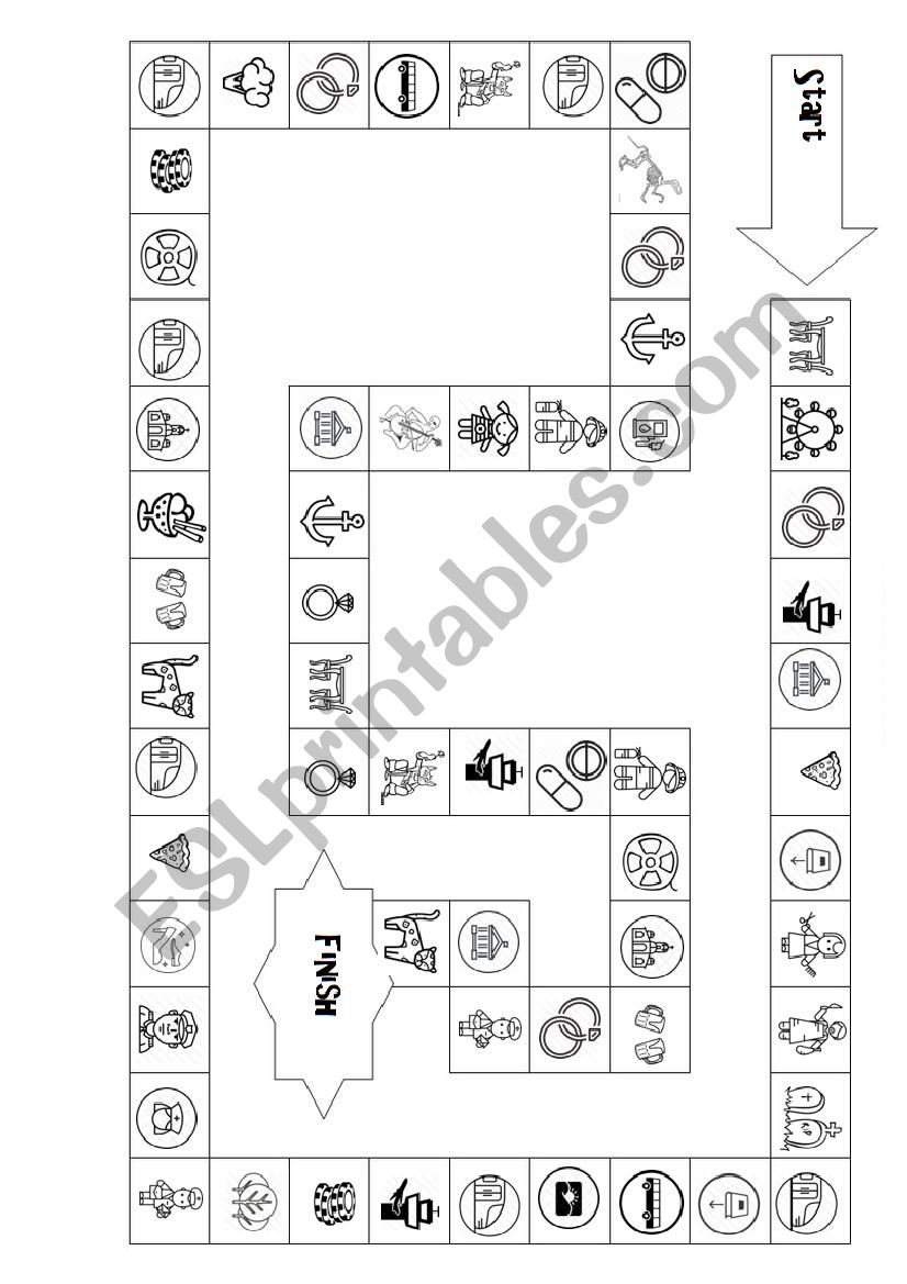 Places board game worksheet