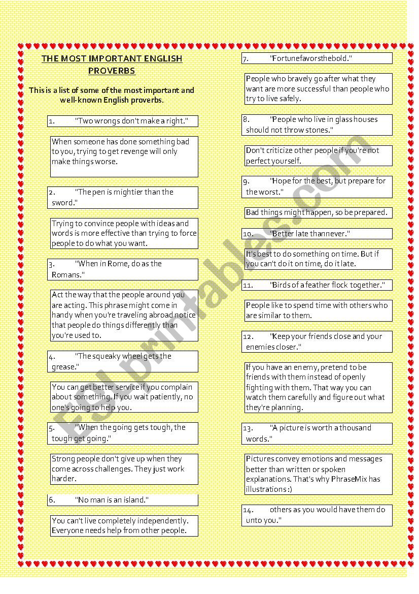 The Most important English Proverbs 2