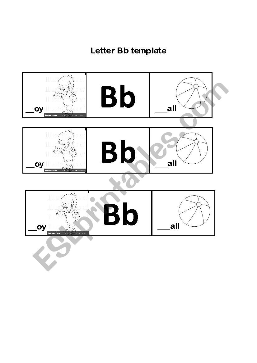 Letters and phonics Bb worksheet