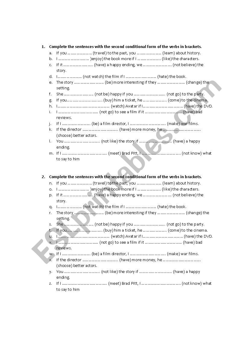 Second Conditional Esl Worksheet By Shuuu Second Conditional Esl Worksheet By Shuuu