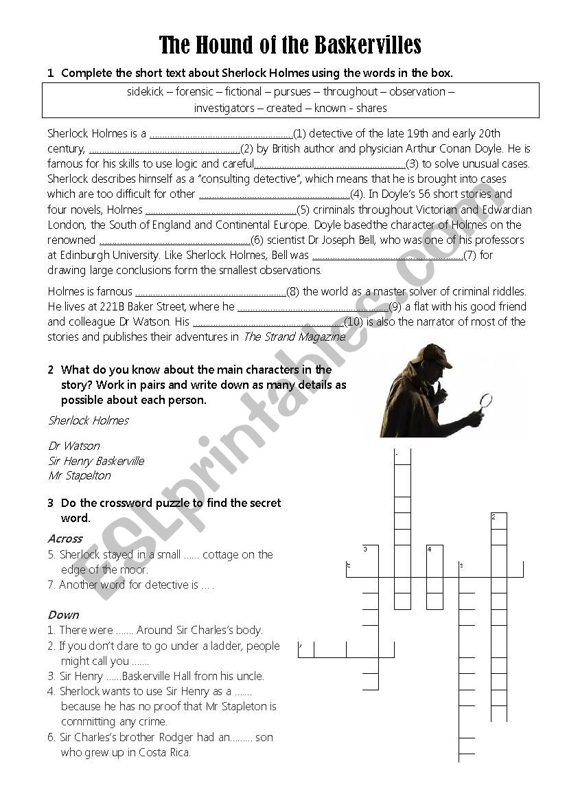 The Hound of the Baskervilles worksheet