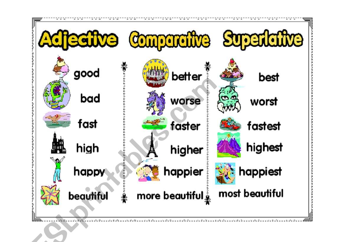 comperative and superlative worksheet