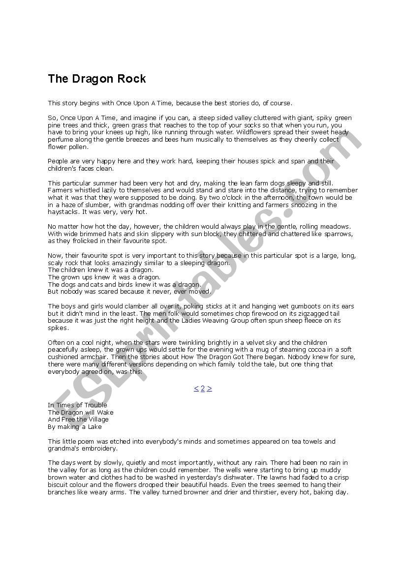 Childrens Short Story worksheet