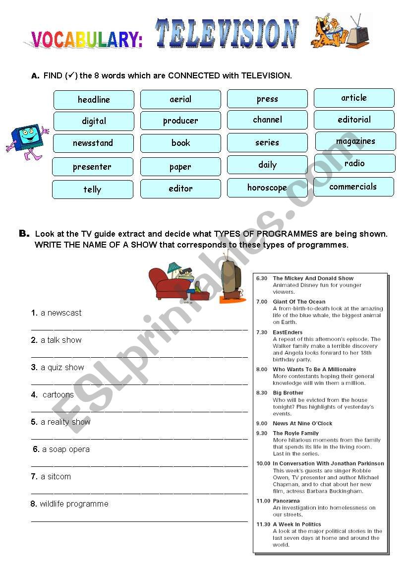 Television worksheet