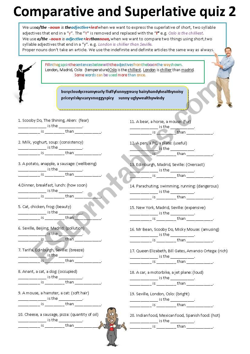 Comparative Quiz Part 2 worksheet