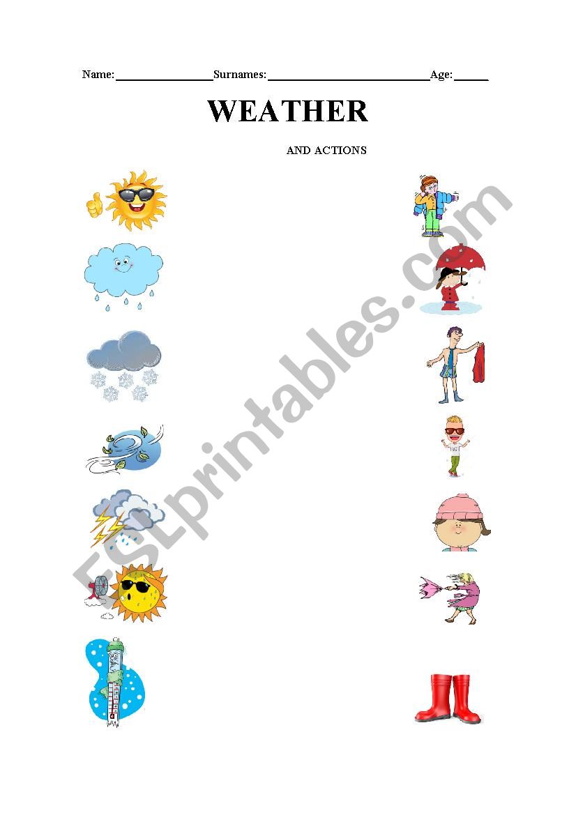 Weather and actions_ worksheet