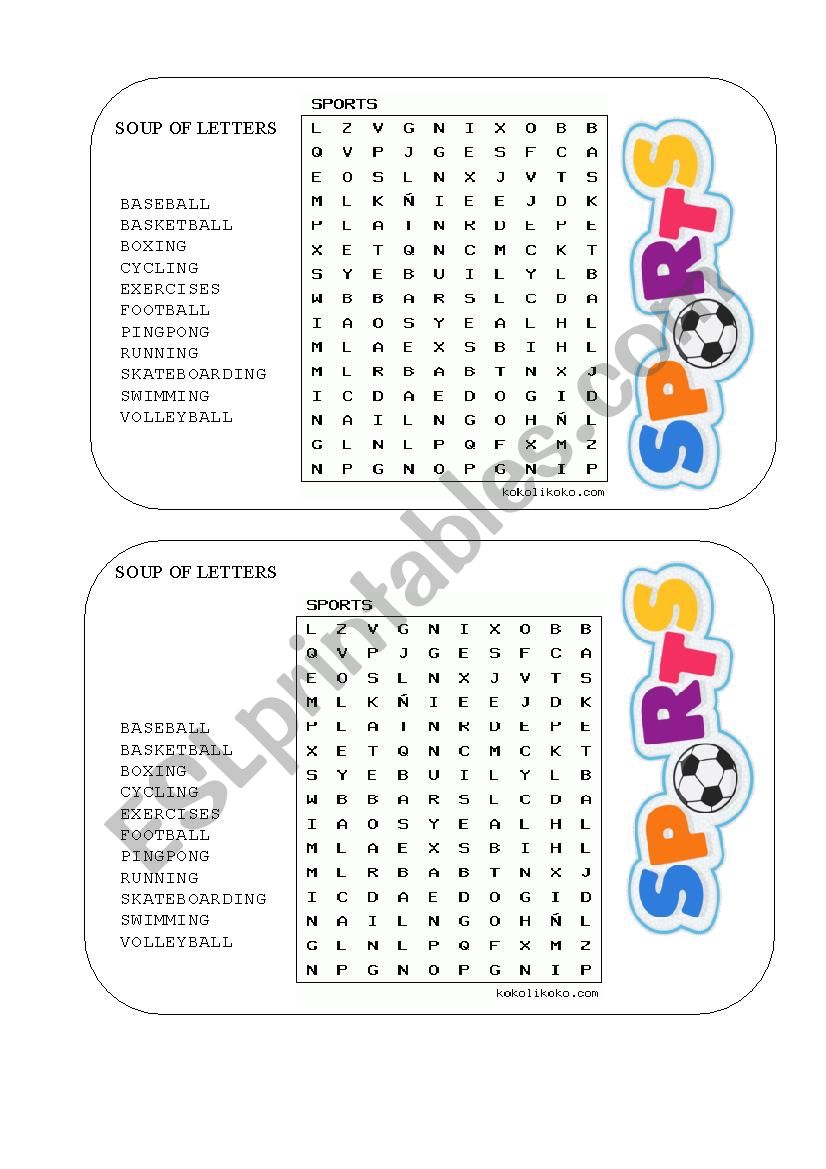 SPORTS worksheet