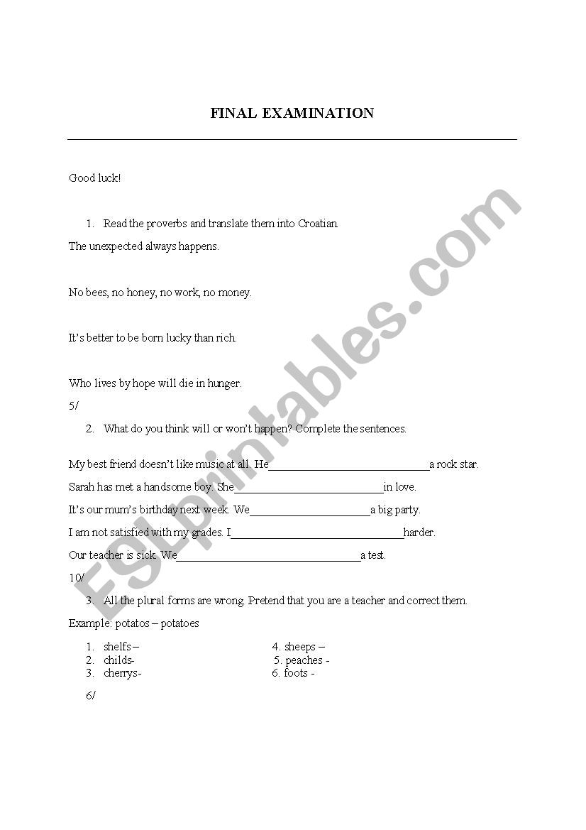 final examination 2 worksheet