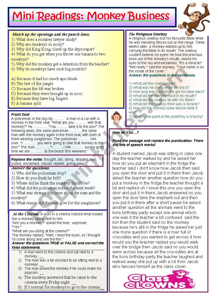 Mini Readings  worksheet