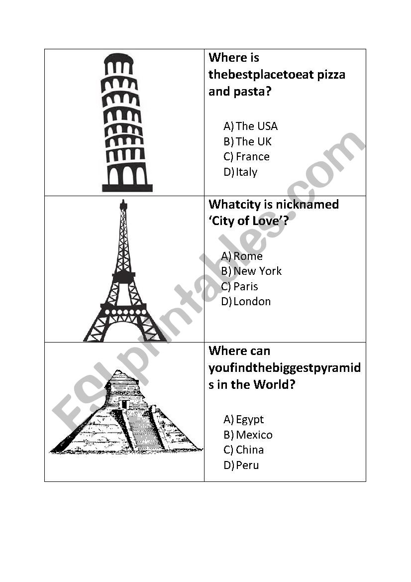 Around the World, Cultures, Cities, Monuments, General Knowledge