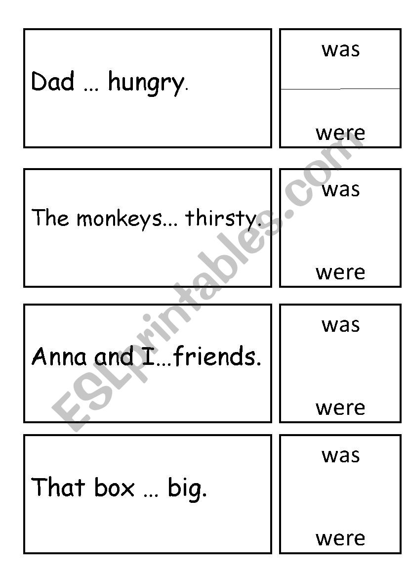 Practising Was-Were worksheet