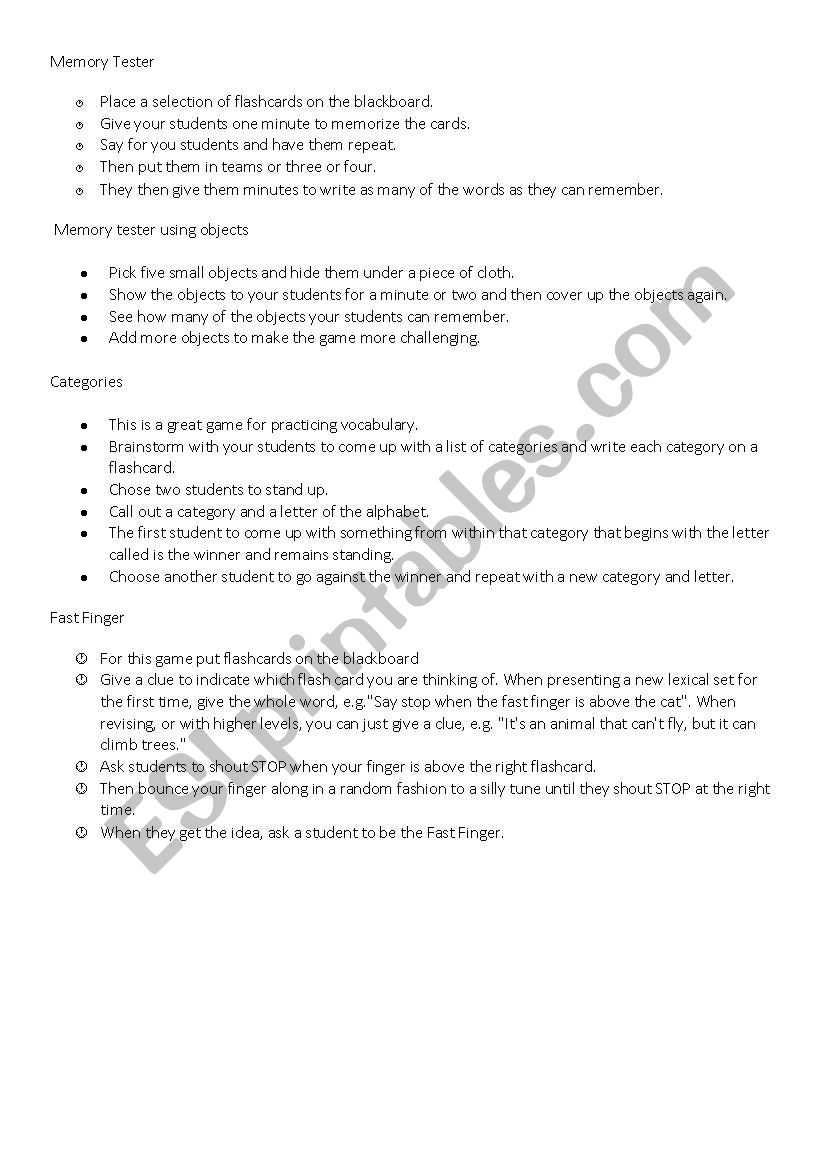 a set of activities worksheet