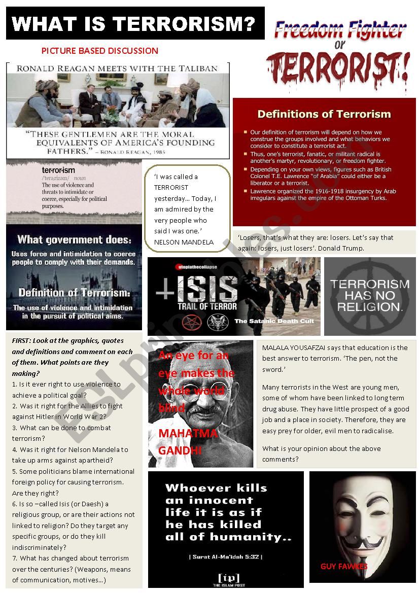 What is terrorism? worksheet