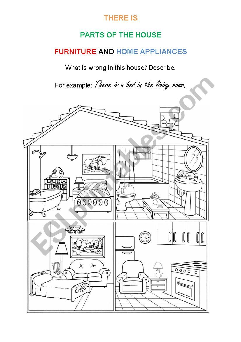 What is wrong in this house? worksheet