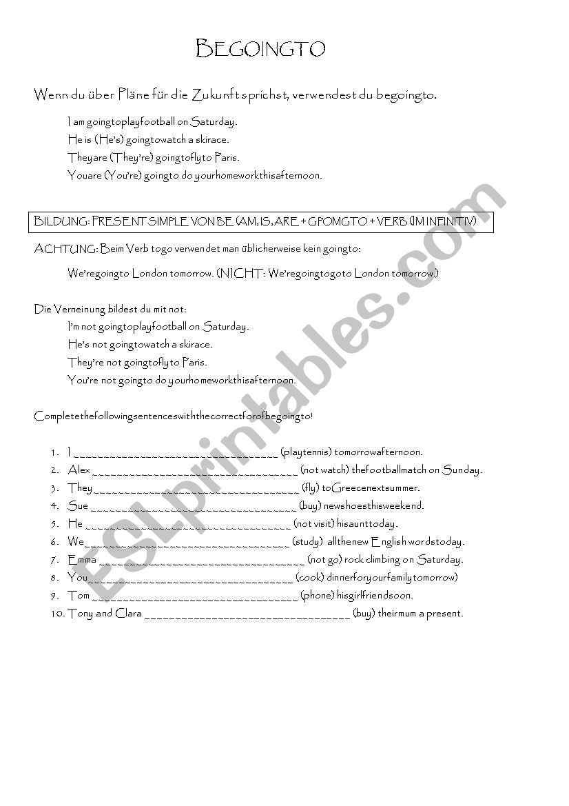 Going to future with German explanation part