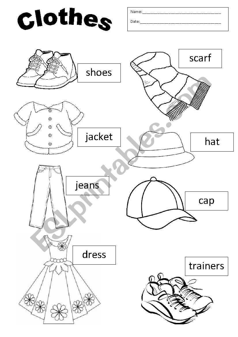Clothes - ESL worksheet by mjnave