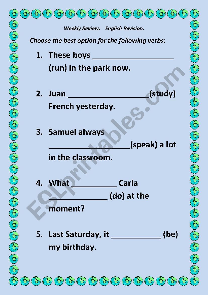MIXED TENSES PRESENT SIMPLE/CONTINUOUS AND PAST SIMPLE
