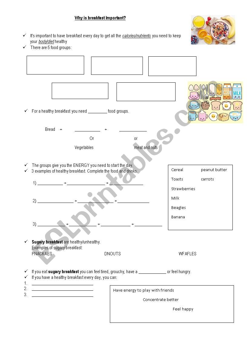 Why is breakfast important?  worksheet