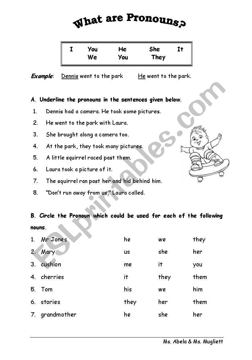 Pronouns worksheet