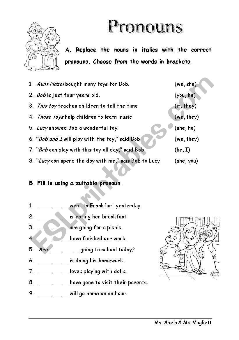 Pronouns worksheet