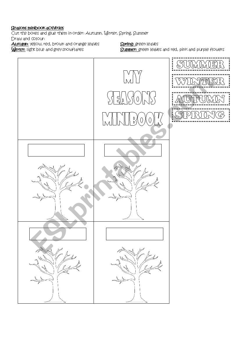 Seasons Minibook worksheet