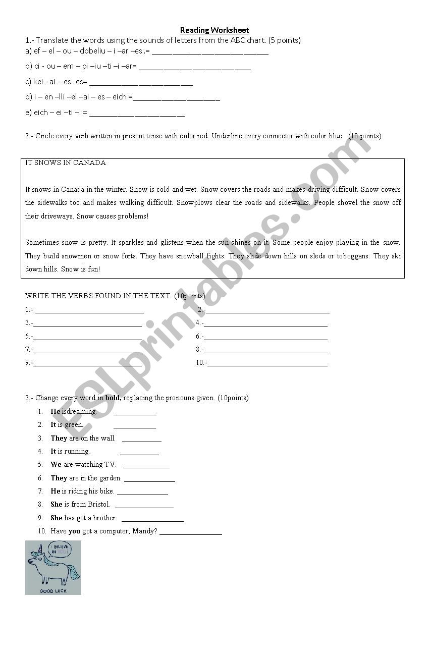 Reading Exercises worksheet