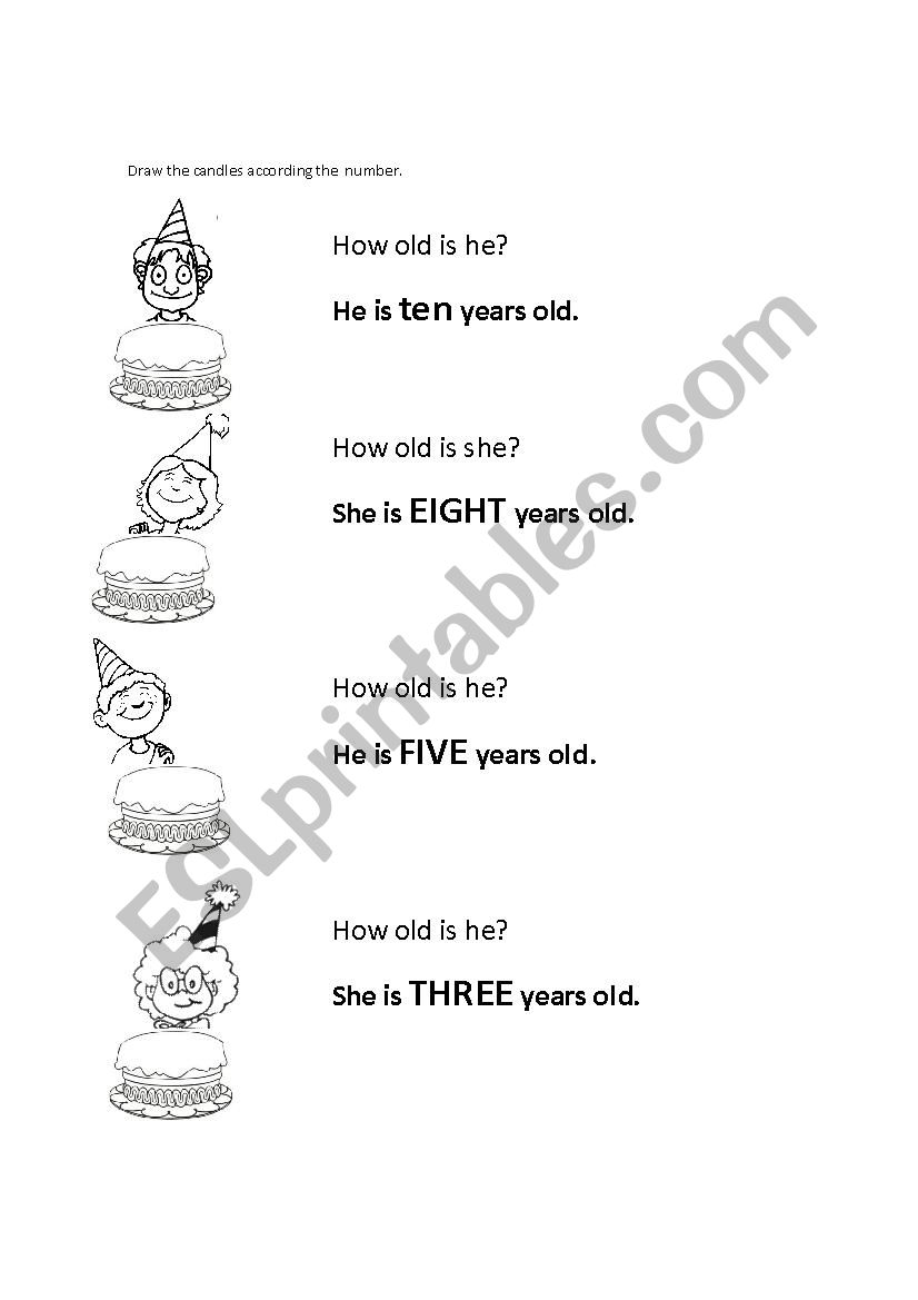 How old?   worksheet