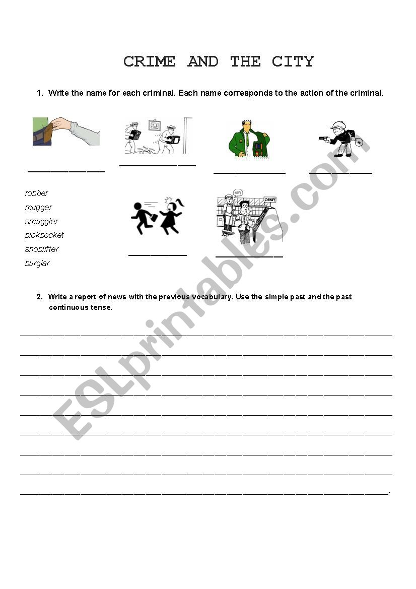 Crime and the City worksheet