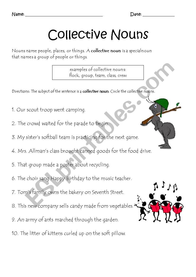 Collective Nouns worksheet