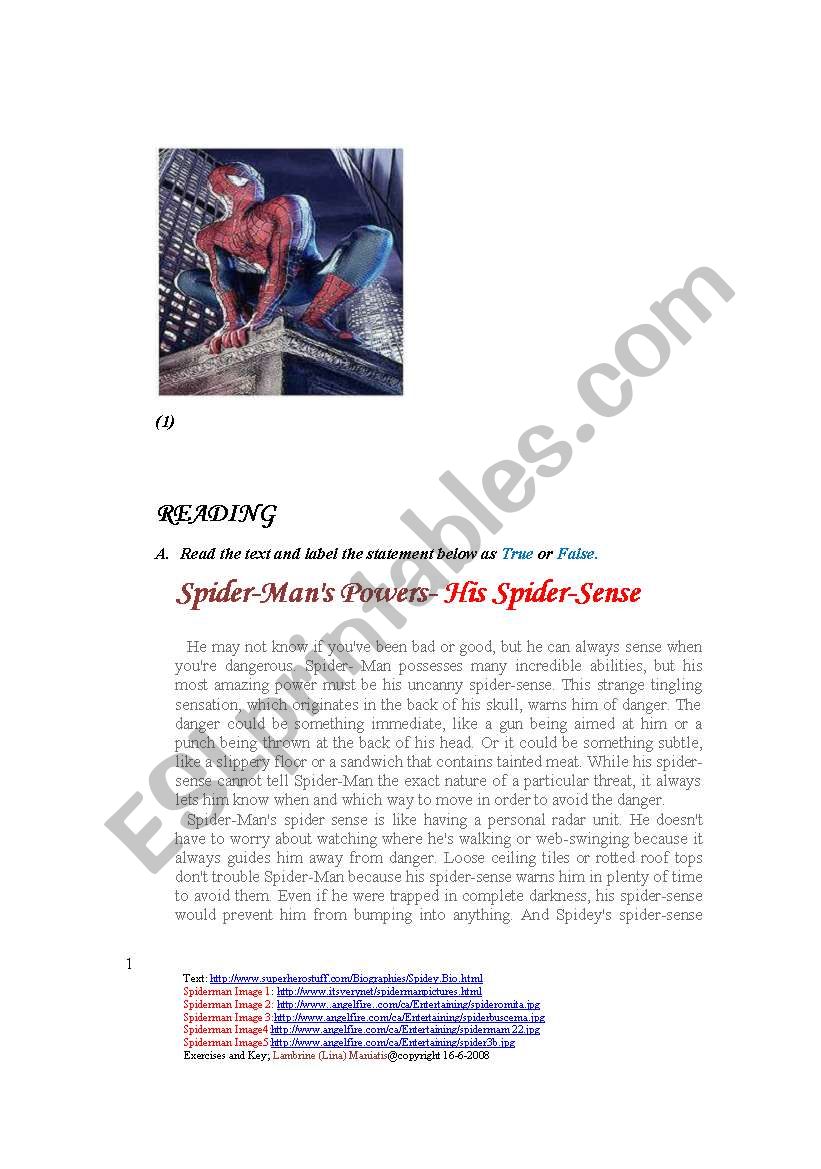 Spider-Manīs Powers-His Spider-Sense Spider-Manīs Powers-His Spider-Sense