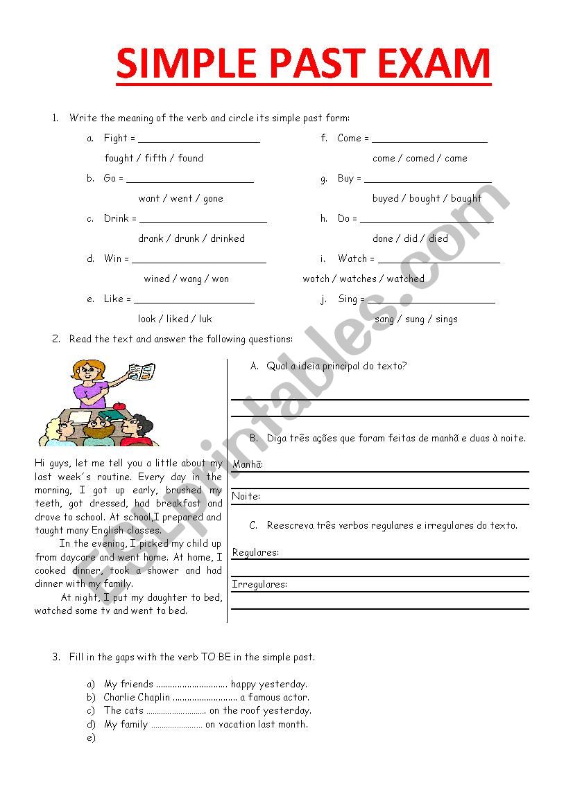 Simple past worksheet