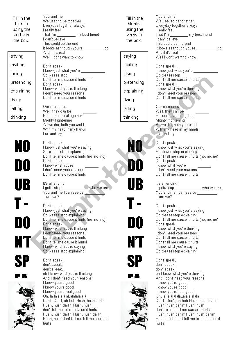 Song Activity - No Doubt - Dont Speak