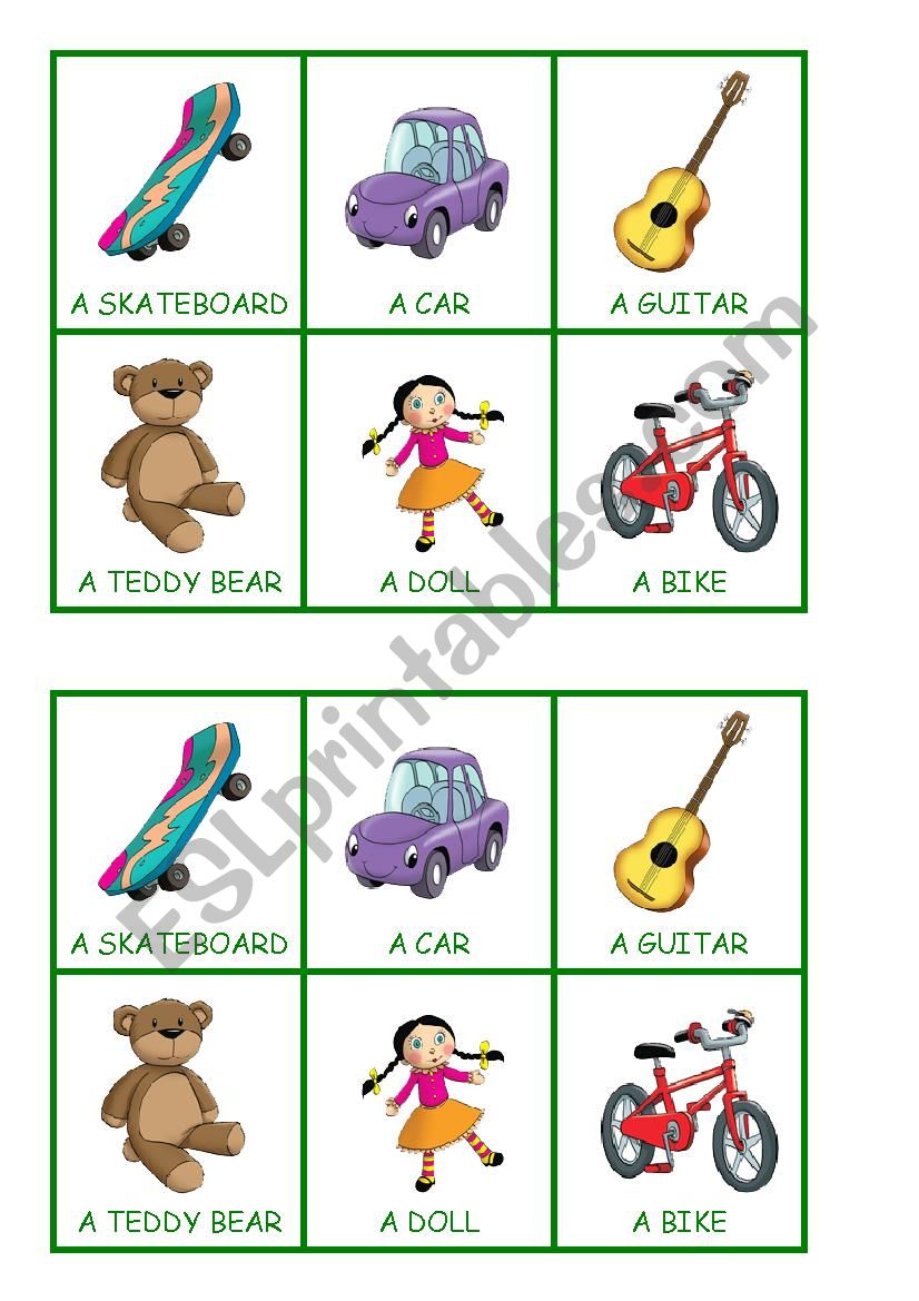 BINGO TOYS worksheet