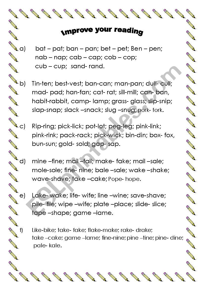 Reading worksheet worksheet