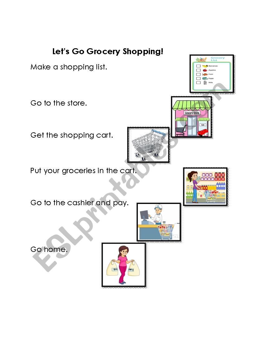 Let´s Go Grocery Shopping! ESL worksheet by husna