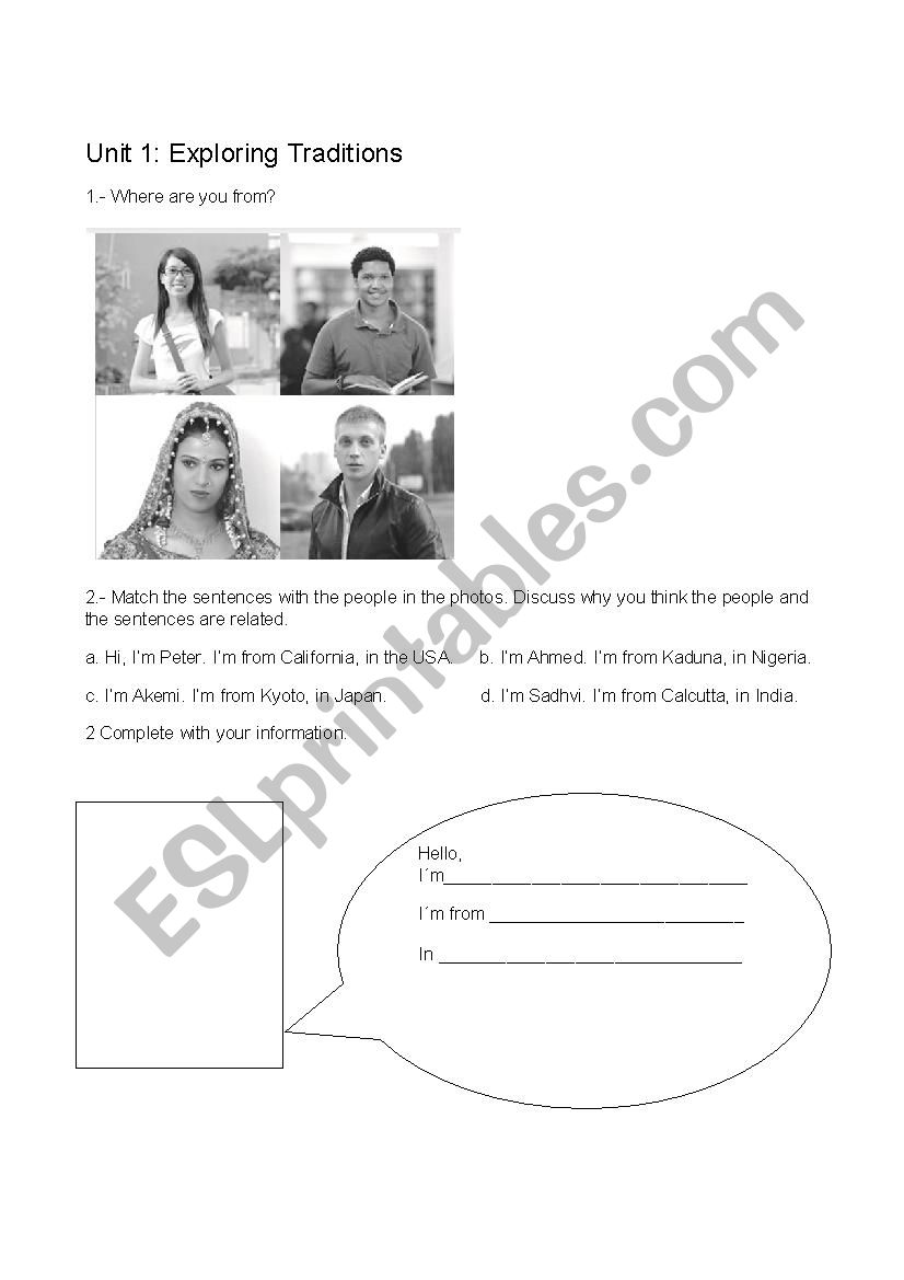 personal information worksheet