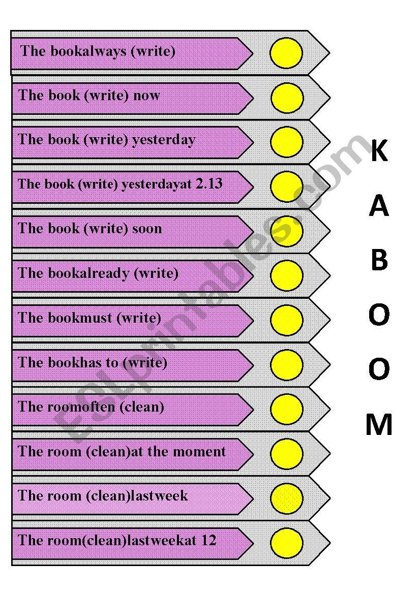 Kaboom - Passive Voice - basic tenses
