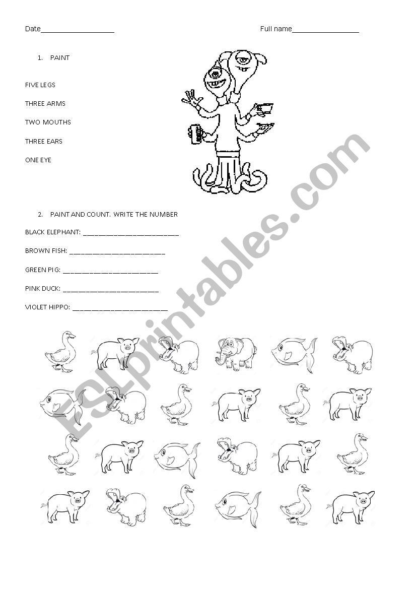 Test  kinder 1 worksheet