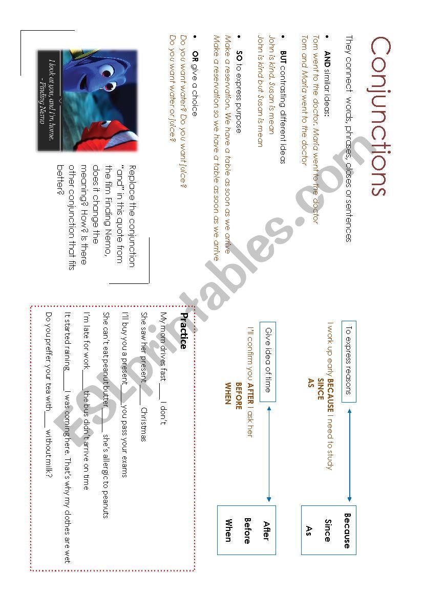 Conjunctions worksheet