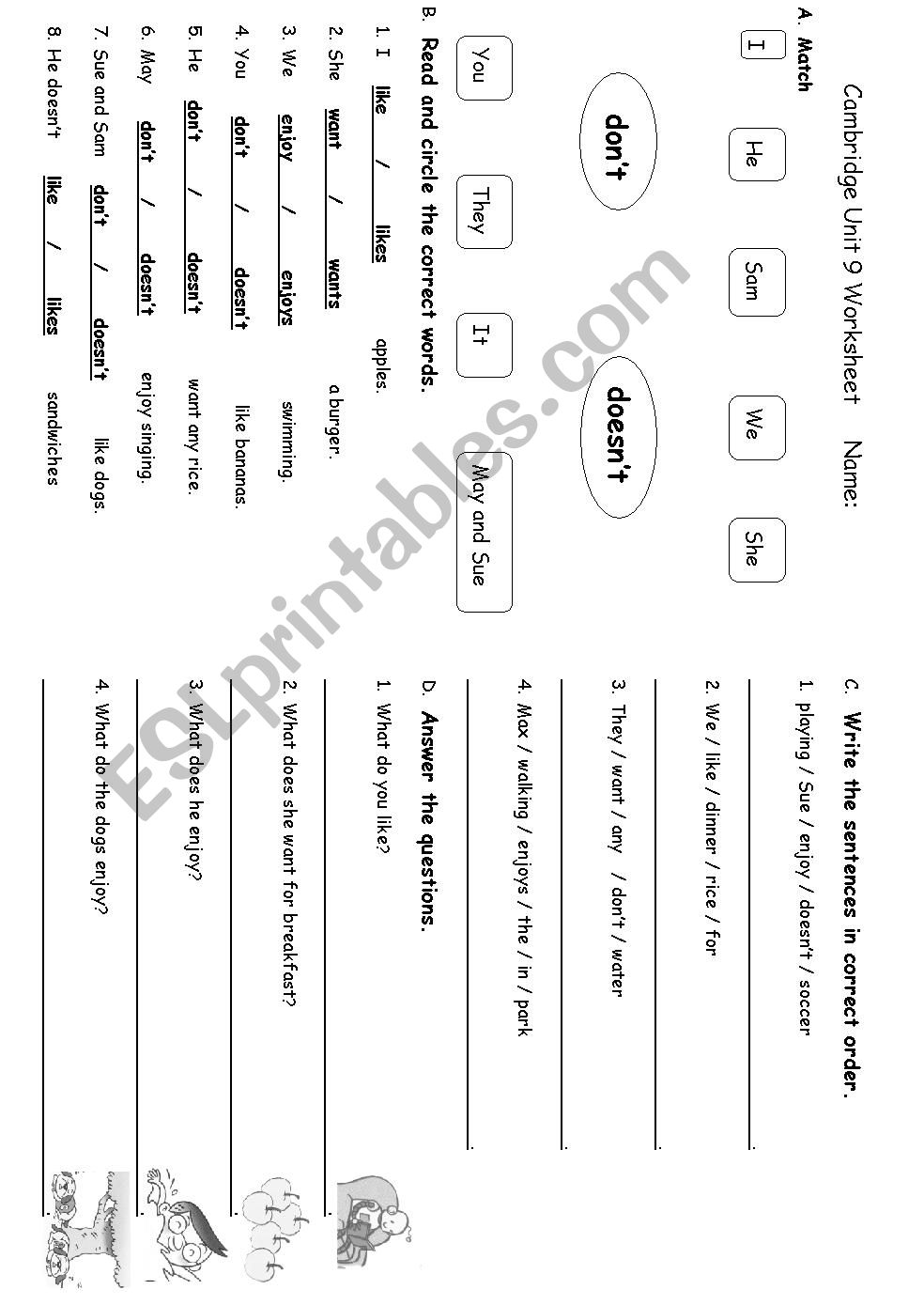 Simple present tense worksheet