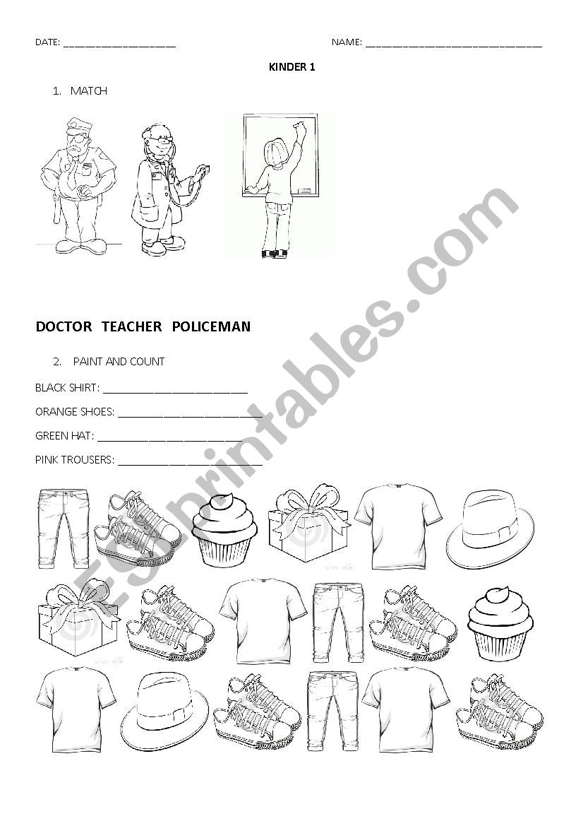 Test kinder 1 worksheet