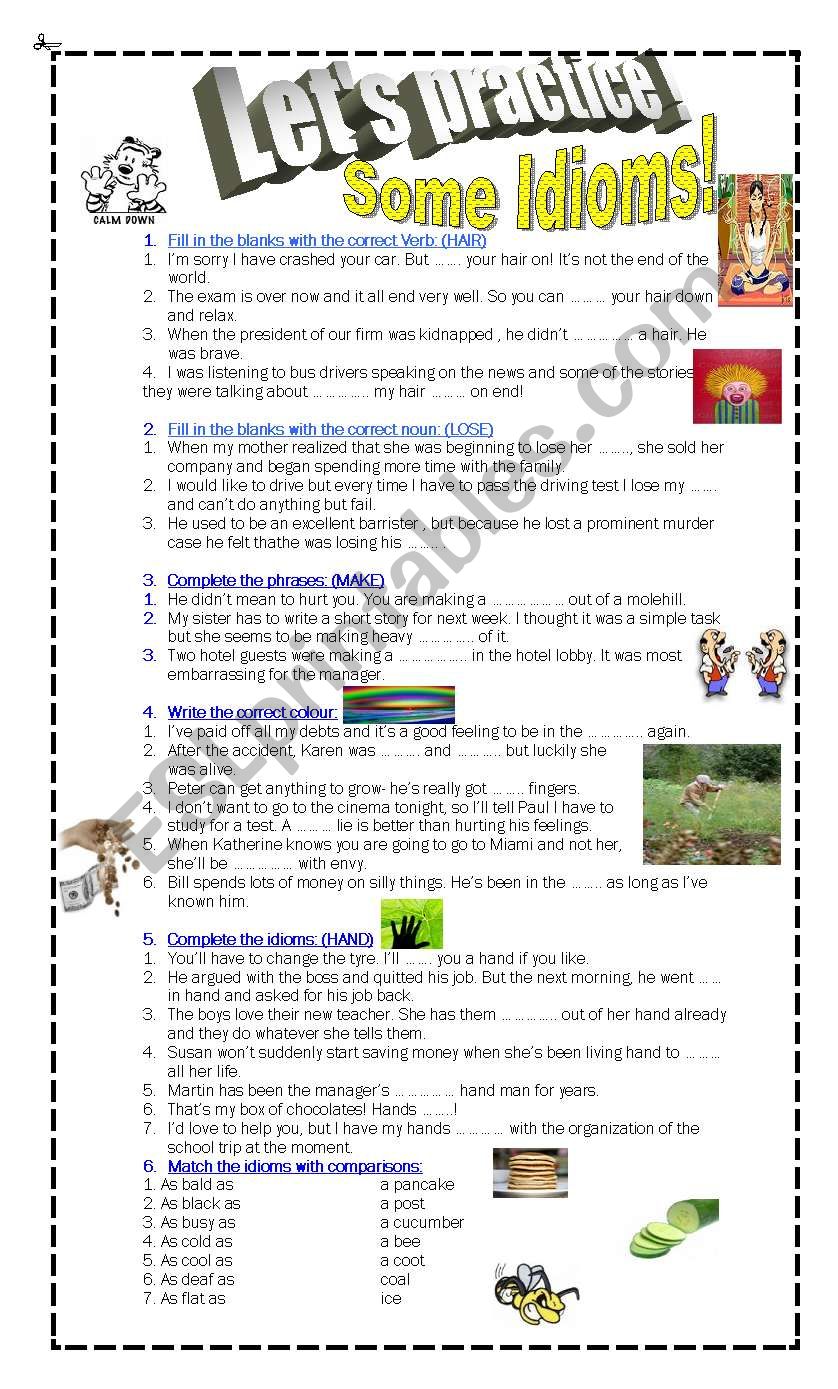 Idioms to practice! worksheet