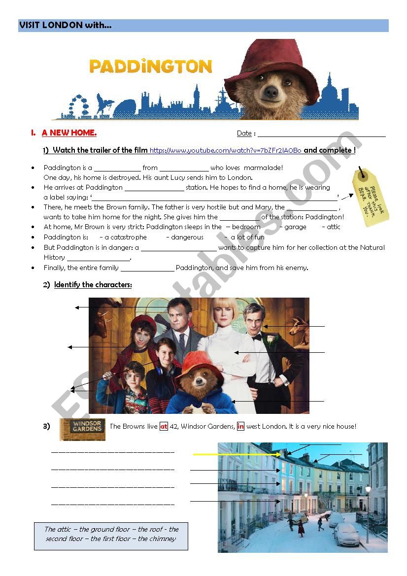 Visit London with Paddington worksheet