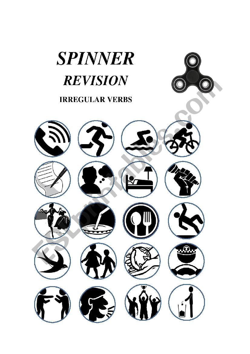 Irregular Verbs Fidget Spinner A Game Esl Worksheet By Dobrawaa