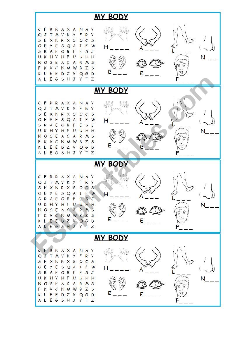 My Body worksheet